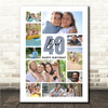 Photo Collage 40th Birthday Personalised Gift For Dad 10-Photo Print Or Canvas