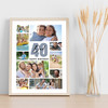 Photo Collage 40th Birthday Personalised Gift For Dad 10-Photo Print Or Canvas