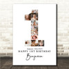 Photo Collage 10-Photo 1st Birthday Personalised Gift For Kids Print Or Canvas