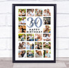 Photo Collage 30th Birthday Personalised Gift For Dad 20-Photo Print Or Canvas