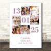 Photo Collage Hen Do Personalised Gift For Bride 6-Photo Date Print Or Canvas Photo Collage Hen Do Personalised Gift For Bride 6-Photo Date Print Or Canvas