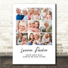 Photo Collage Memorial Personalised Gift For Anyone 9-Photo Print Or Canvas