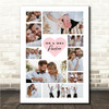 Photo Collage Wedding Personalised Gift 10-Photo Pink Heart Print Or Canvas