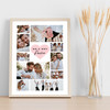 Photo Collage Wedding Personalised Gift 10-Photo Pink Heart Print Or Canvas