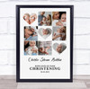 Photo Collage Christening Personalised Gift 9-Photo Hearts Print Or Canvas Photo Collage Christening Personalised Gift 9-Photo Hearts Print Or Canvas