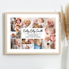 Photo Collage Personalised Gift For New Baby 22-Photo Print Or Canvas