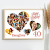 Photo Collage 40th Birthday Gift For Daughter 20-Photo Hearts Print Or Canvas