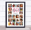 Photo Collage 40th Birthday Gift For Friend 20-Photo Portrait Print Or Canvas