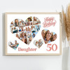 Photo Collage 50th Birthday Gift For Daughter 20-Photo Hearts Print Or Canvas