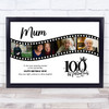 Photo Collage 100th Birthday Gift For Mum 4-Photo Camera Film Print Or Canvas