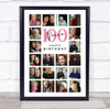 Photo Collage 100th Birthday Gift For Nanna 20-Photo Portrait Print Or Canvas
