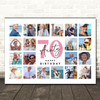 Photo Collage 70th Birthday Gift For Aunty 20-Photo Landscape Print Or Canvas