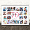 Photo Collage 70th Birthday Gift For Mummy 20-Photo Landscape Print Or Canvas