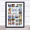 Photo Collage 100th Birthday Gift For Uncle 20-Photo Portrait Print Or Canvas