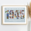Photo Collage Blue Birthday Gift For Uncle 25-Photo Year 1945 Print Or Canvas
