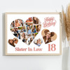 Photo Collage 18th Birthday Gift For Sister-In-Law 20-Photo s Print Or Canvas