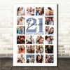 Photo Collage 21st Birthday Gift For Fiancé 20-Photo Portrait Print Or Canvas