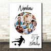 Photo Collage 21st Birthday Gift For Nephew 14-Photo Football Print Or Canvas