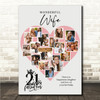 Photo Collage 21st Birthday Gift For Wife 16-Photo Pink Heart Print Or Canvas