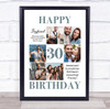 Photo Collage 30th Birthday Custom Gift For Boyfriend 6-Photo Print Or Canvas
