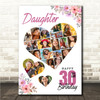 Photo Collage 30th Birthday Gift For Daughter 19-Photo Floral Print Or Canvas