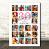 Photo Collage 30th Birthday Gift For Cousin 20-Photo Portrait Print Or Canvas