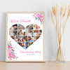 Photo Collage Christening Gift For Girls 14-Photo Pink Floral Print Or Canvas