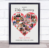 Photo Collage Ruby 40th Wedding Anniversary Gift 16-Photo Red Print Or Canvas