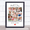 Photo Collage Gift For Grandmother Mother's Day 11-Photo Red Print Or Canvas