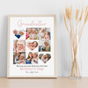 Photo Collage Gift For Grandmother Mother's Day 9-Photo Pink Print Or Canvas