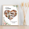 Photo Collage Gift For Mum Mother's Day 14-Photo Pink Floral Print Or Canvas