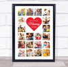 Photo Collage Gift For Mummy Mother's Day 20-Photo Red Heart Print Or Canvas