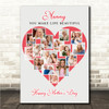 Photo Collage Gift For Nanny Mother's Day 16-Photo Red Heart Print Or Canvas