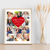 Photo Collage Valentine's Day Custom Gift 13-Photo Red Heart Print Or Canvas