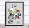 Photo Collage 40th Birthday Custom Gift For Dad 7-Photo Grey Print Or Canvas