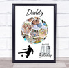 Photo Collage 40th Birthday Gift For Daddy 14-Photo Football Print Or Canvas