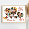 Photo Collage 40th Birthday Gift For Fiancée 20-Photo Hearts Print Or Canvas