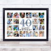 Photo Collage 40th Birthday Custom Gift For Husband 20-Photo Print Or Canvas