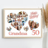 Photo Collage 50th Birthday Gift For Grandma 20-Photo Hearts Print Or Canvas