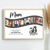 Photo Collage 50th Birthday Gift For Mum 4-Photo Camera Film Print Or Canvas