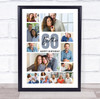 Photo Collage 60th Birthday Custom Gift For Brother 10-Photo Print Or Canvas