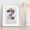 Photo Collage 6-Photo 2nd Birthday Custom Gift For Boys Blue Print Or Canvas