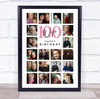 Photo Collage 100th Birthday Gift For Wife 20-Photo Portrait Print Or Canvas