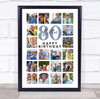 Photo Collage 80th Birthday Custom Gift For Brother 20-Photo Print Or Canvas