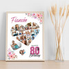 Photo Collage 80th Birthday Gift For Fiancée 19-Photo Floral Print Or Canvas Photo Collage 80th Birthday Gift For Fiancée 19-Photo Floral Print Or Canvas