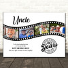 Photo Collage 80th Birthday Gift For Uncle 4-Photo Film Reel Print Or Canvas