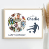 Photo Collage Kids Boys Birthday Gift 14-Photo Football Grey Print Or Canvas