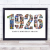 Photo Collage White 22-Photo Birthday Gift For Him Year 1926 Print Or Canvas