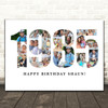 Photo Collage White 22-Photo Birthday Gift For Him Year 1985 Print Or Canvas