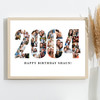 Photo Collage White 35-Photo Birthday Gift For Him Year 2004 Print Or Canvas